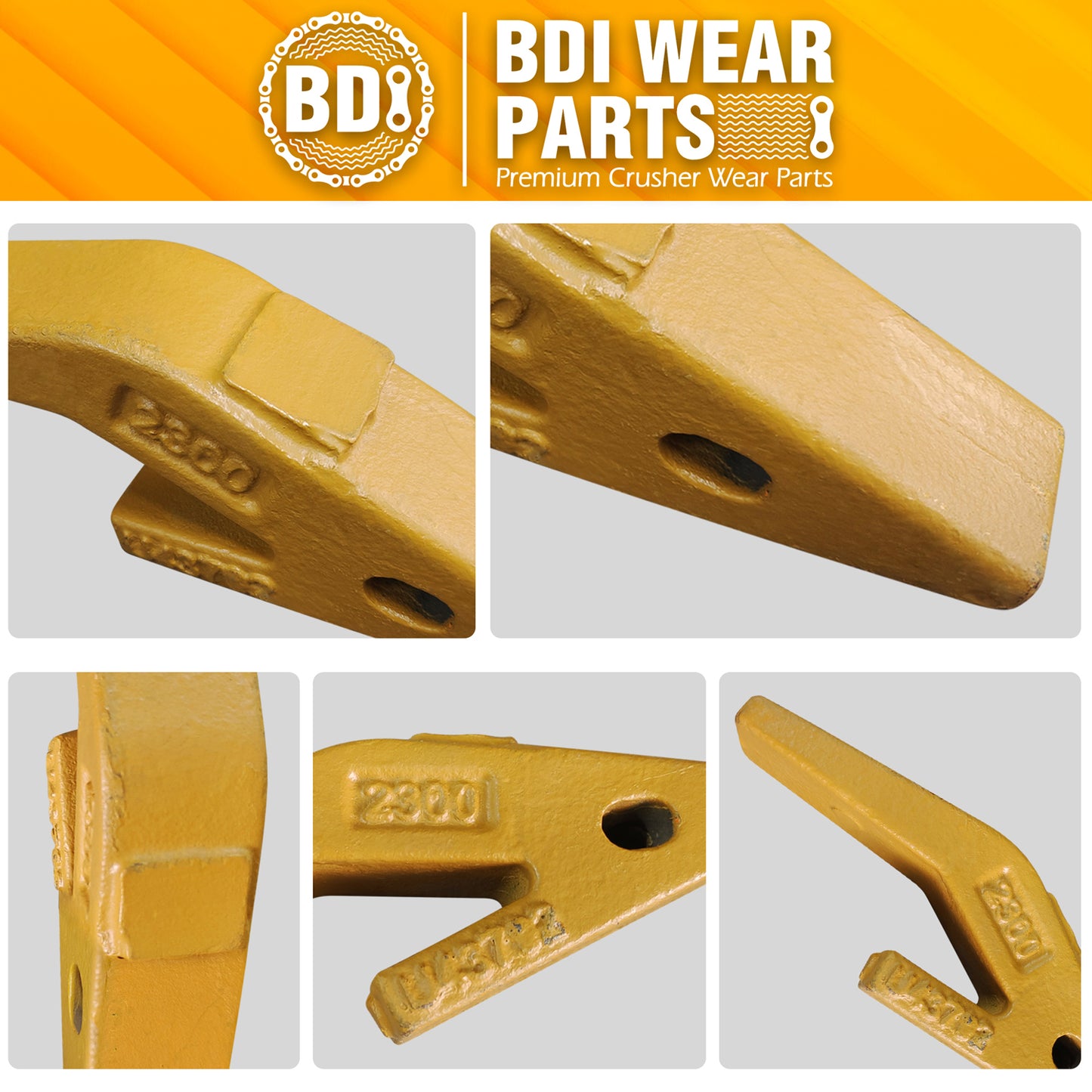BDI Wear Parts U43792 Weld On Adapter for 23 230 Series Bucket Teeth, Backhoes - 3PCS