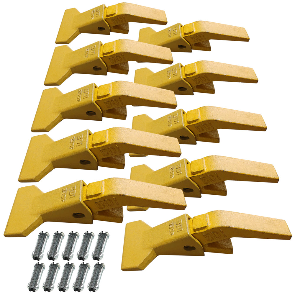 BDI Wear Parts Assembly U43792 Bucket Tooth Adapter +230 Series 230F Bucket Teeth with TF23P Flex Pin/Weld on Bucket Teeth Compatible with Hensley Excavator - 1 Set