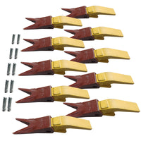 BDI Wear Parts Assembly U43792 Bucket Tooth Adapter +23 23WTL Bucket Teeth with TF23P Flex Pins/Weld on Bucket Teeth Compatible with Hensley Excavator