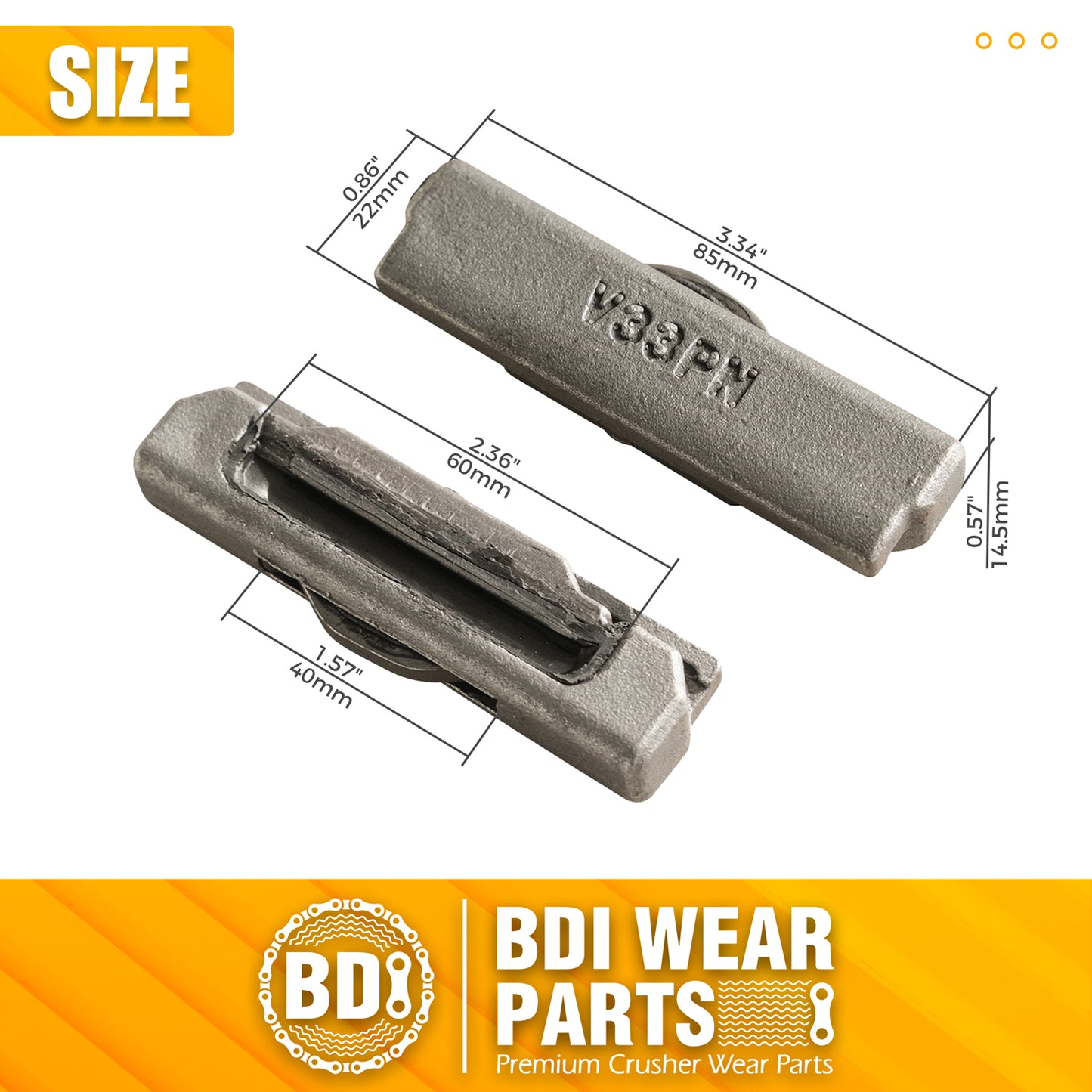 BDI Wear Parts V33PN Flex Pins Fits Esco Style Bucket Teeth/Tooth V33SYL - 5PCS