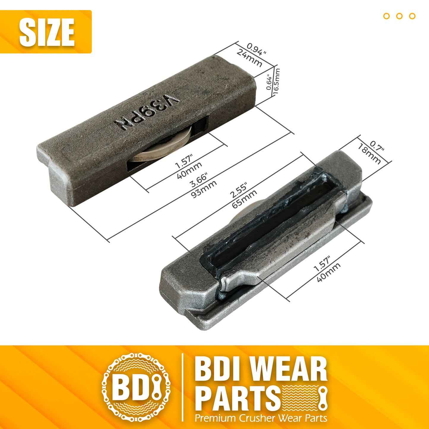 BDI Wear Parts V39PN Flex Pins Fits Esco Style Bucket Teeth/Tooth V39SYL - 10PCS