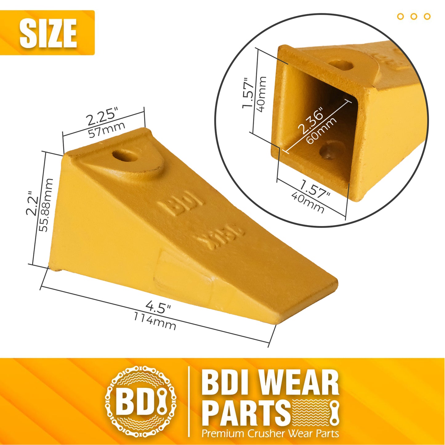 BDI Wear Parts X156 Dirt Teeth Hensley Style Bucket Teeth/Tooth & P156 Roll Pins - 2 Pack