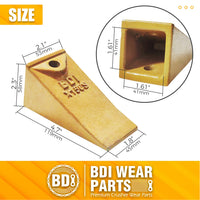 BDI Wear Parts X156S Short Dirt Teeth Hensley Style Bucket Teeth/Tooth with P156 Roll Pins - 2 Pack