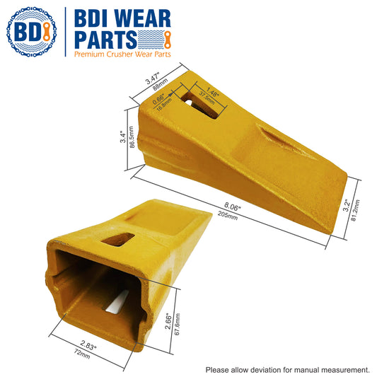 BDI Wear Parts Bucket Teeth X290 with K290S Flexpins Sharp Bucket Teeth Replacement - 10 Pack