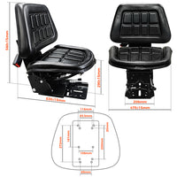 BDI Wear Parts Universal Adjustable Tractor Suspension Seat Waffle Style with Safety Belt,Tilt Fits for, Fits Forklift Riding Garden Lawn Mower John Deere Fiat Ford Kubota